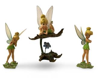 (3) Delicate Disney Tinker Bell Figurines W/COA

