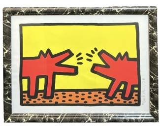 Vintage Keith Haring “Barking Dogs" Serigraph
