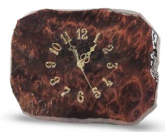Awesome Handmade Redwood Burl Slab Wall Clock
