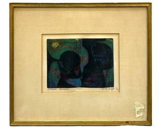 Signed Dick Swift "L’amour Clandestine" Etching
