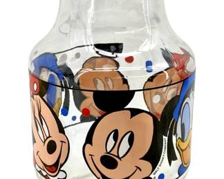 Vintage Walt Disney Hand Painted Glass Jar
