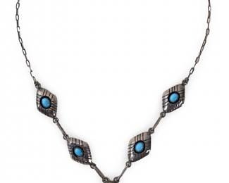 Native American Sterling/Turquoise Necklace

