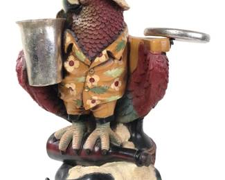 Large Resin Hawaiian Party Parrot Butler
