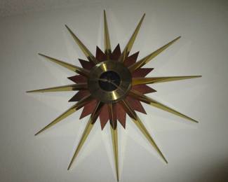 Starburst Mid Century Wall Clock