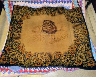 Antique lap quilt - horse hair - Stroock brand