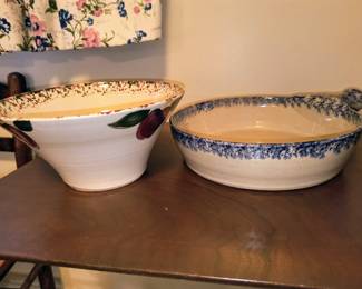 Pineywoods pottery bowl/ E J King pottery baking dish 