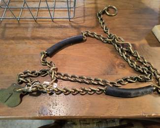 Brass cow chain with number tag