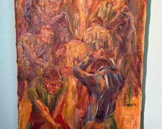 Georg Eisler style oil painting 