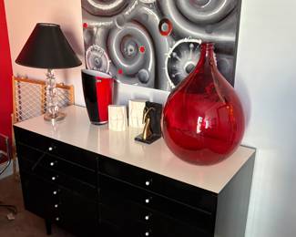 Mid-Century Black Lacquer Dresser