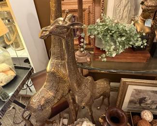 Huge Brass Giraffes 