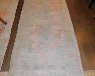 Antique Hand Knotted Rug From The Village Of Qushak In Turkey 4' x 10'