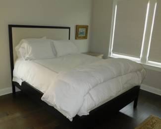 Jack Ellis Custom Made Bed  "Highlands Bed" In White Oak And Fabric