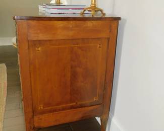 Antique Swedish 3 Drawer Marquetry Chest Side View