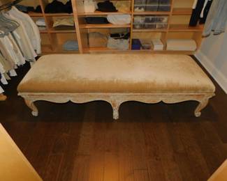 Rare Antique Swedish Louis XV Escargo 6 Leg Banquette