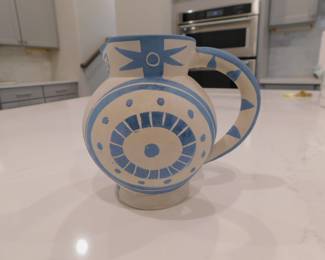 Important Picasso Petite Chouette Terre de Faience Pitcher 1949 Partially Glazed And Painted with the Apres Picasso ANd Madoura Stamps
