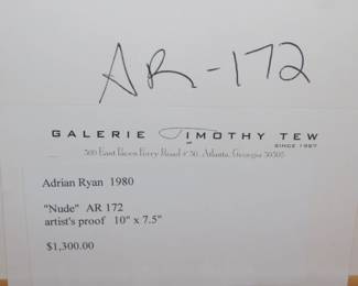 Adrian Ryan "Nude"  Artist Proof