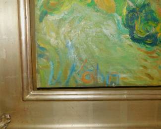 Wolf Kahn  Oil On Canvas  Early Still Life Fish & Peppers 1951   15 3/4 x 40 1/4"