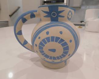 Important Picasso Petite Chouette Terre de Faience Pitcher 1949 Partially Glazed And Painted with the Apres Picasso ANd Madoura Stamps