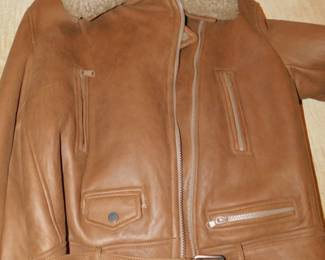 Leather BoMBER jACKET