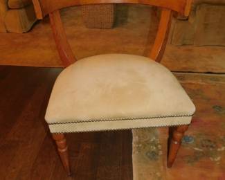 Klismos Chair In Oak With Suede Seat