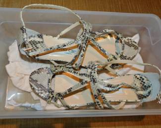 Jimmy Choo  Roccia Snake Print Flat Shoes