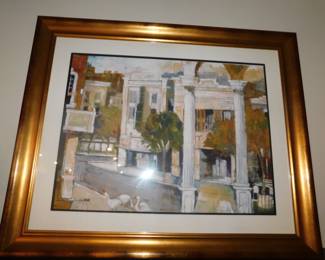 Original Dennis Campay Mixed Media Custom Framed