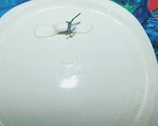 Picasso Profil De Jacqueline Stamped Empriente Originale De Picasso White Earthenware Glaze Back Attached Hanger