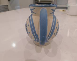 Important Picasso Petite Chouette Terre de Faience Pitcher 1949 Partially Glazed And Painted with the Apres Picasso ANd Madoura Stamps