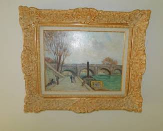 Maximillien Luce  Oil On Canvas Title "Paris Le Pont Neaf" 1933  22" x 24"