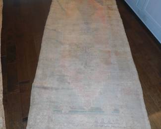 Antique Oushak Hand Knotted Turkish Rug 10'2" x 4'