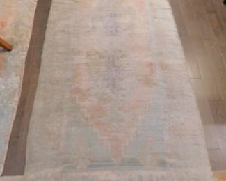 Antique Hand Knotted Rug From The Village Of Qushak In Turkey 4' x 10'