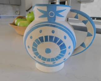Important Picasso Petite Chouette Terre de Faience Pitcher 1949 Partially Glazed And Painted with the Apres Picasso ANd Madoura Stamps