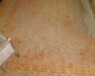 Antique Hand Knotted Oushak Rug From The Village Of Oushak In Turkey 11'6" x 15'