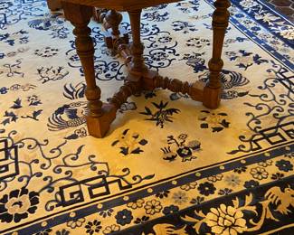 Blue & White decorative handmade oriental area rug, 100% wool, 8x10 from Ethan Allen