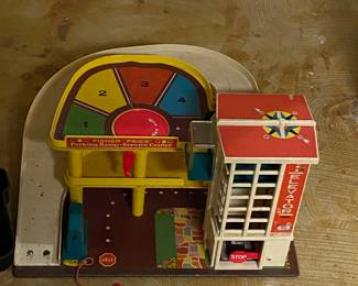 Vintage Fisher Price Parking Ramp Service Center