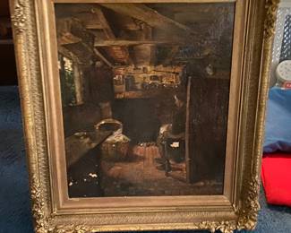 Antique, framed oil painting; unsigned, purchased from a gallery in New Orleans approx. 30 yrs ago. Condition reveals some blemishes