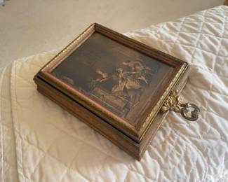 Antique French Aristocratic Scene/Mirror Jewelry Box
