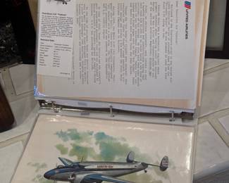 Collection of Vintage Nixon Galloway United Airlines Prints w/ Documentation