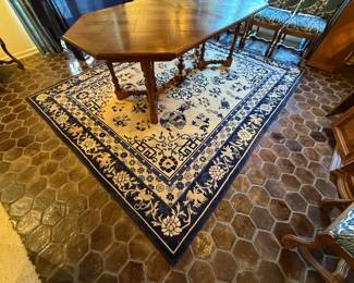 Blue & White decorative handmade oriental area rug, 100% wool, 8x10 from Ethan Allen