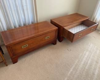 Pair of Vintage "Campaign" Chests by Baker Furniture