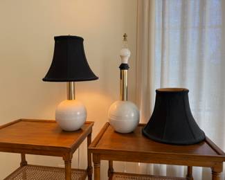 Pair of Vintage 1970s Italian Marble and Brass Table Lamps by Fratelli Mannelli