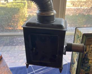 Antique magic lantern projector with glass slides