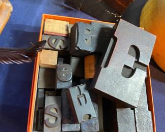 Vintage Letterpress wood print blocks