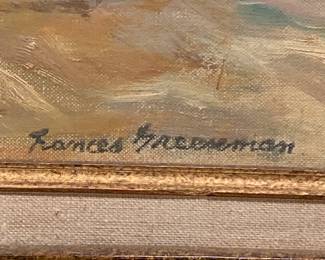 Floral Still Life, original oil on canvas, framed. Artist: Frances Greenman