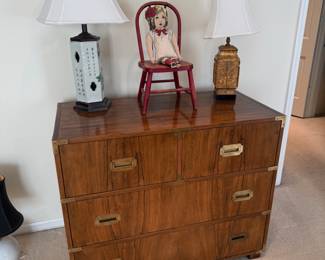 Vintage "Campaign" Chest of Drawers by Baker Furniture