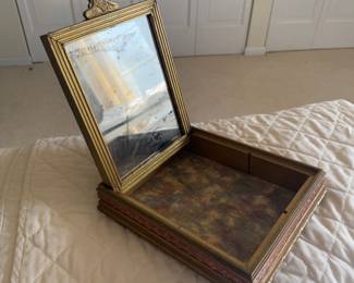 Antique French Aristocratic Scene/Mirror Jewelry Box