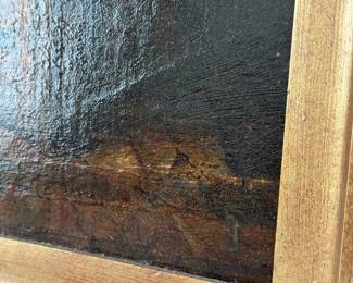 Antique, framed oil painting; unsigned, purchased from a gallery in New Orleans approx. 30 yrs ago. Condition reveals some blemishes