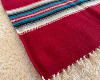 Vintage Native American Handwoven Wool Chimayo Eye Dazzler Throw Rug; New Mexico; 83" x 51"