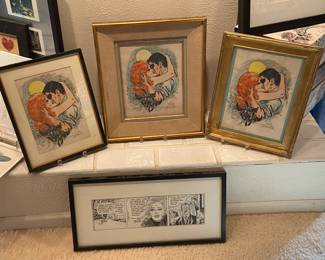 Framed original Brenda Starr comic book art, by Dale Messick