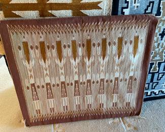 Vintage Navajo Handwoven Yei Rug; 38"x 32.5"